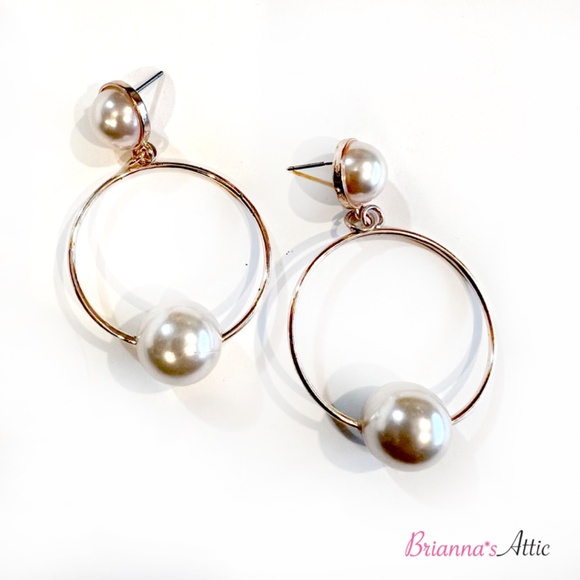 Circle Drop Earring with Beads, 2.5" - Picture 3 of 7